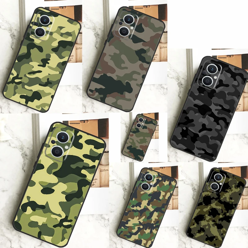 Military Camouflage Pattern Case For OPPO Reno 10 Pro 11 F 4 5 6 7 8 Lite 4Z 5Z 8T OPPO Find X5 X2 X3 Lite X6 Pro Cover