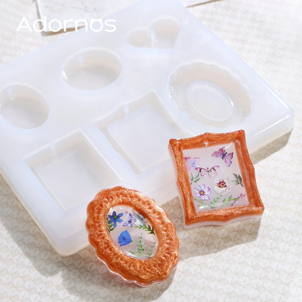 

1 комплект, мини-рамка для фото, силиконовая форма из эпоксидной смолы, сделай сам, кулон, ювелирные изделия, форма из смолы, силиконовая квадратная овальная форма, формы для поделок из смолы