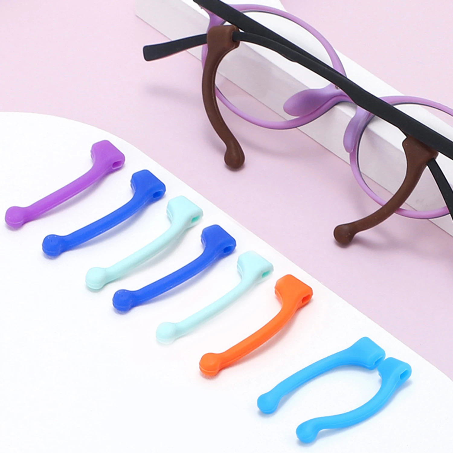 

1 Pair Anti Slip Silicone Glasses Ear Hooks For Kids And Adults Round Grips Eyeglasses Sports Temple Tips Soft Ear Hook