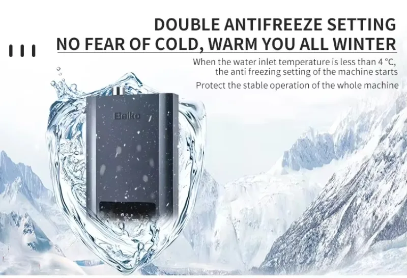 سخان غاز بدون خزان مثبت على الحائط سعة 24 لترًا من المصنع مباشرة، نظام تسخين سريع موفر للطاقة بقدرة 35 وات بجودة تجارية ( #2