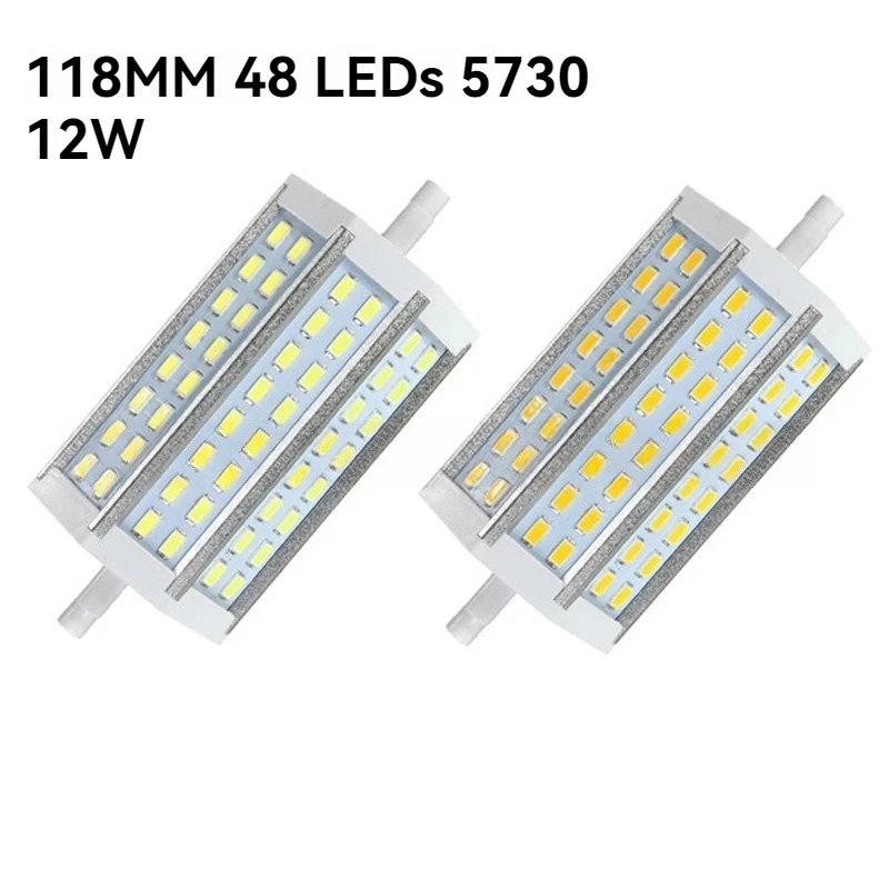 

R7S 12W 48 LEDs 5730 SMD Energy Saving Light Bulb Lamp 118mm White 85-265V Replace Halogen Floodlight