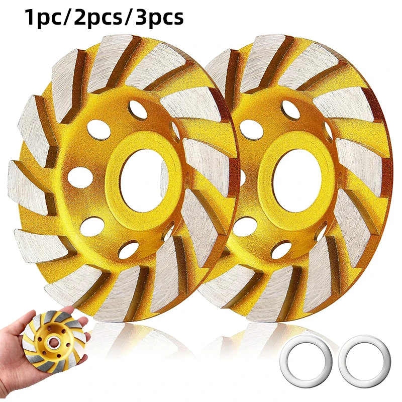 4 Inch Concrete Turbo Diamond Grinding Cup Wheel 12 Segs Heavy Duty Angle Grinder Wheels For Angle Grinder 1/2/3pcs Set