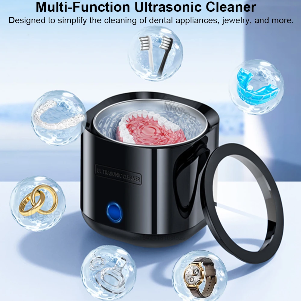 Ultrasonic Cleaner High Frequency Vibration Denture Cleaning Machine for Ring Jewelry Watches Braces Ultrasonic Washing Cleanser