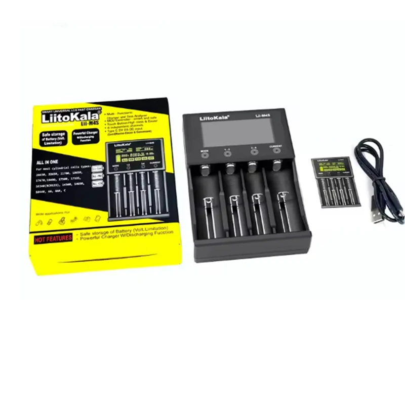 LiitoKala  Lii-M4S M4 Test Capacity Battery Charger for 3.7V 1.2V 18650 26650 21700 14500 18350 17500 AA AAA Compatible
