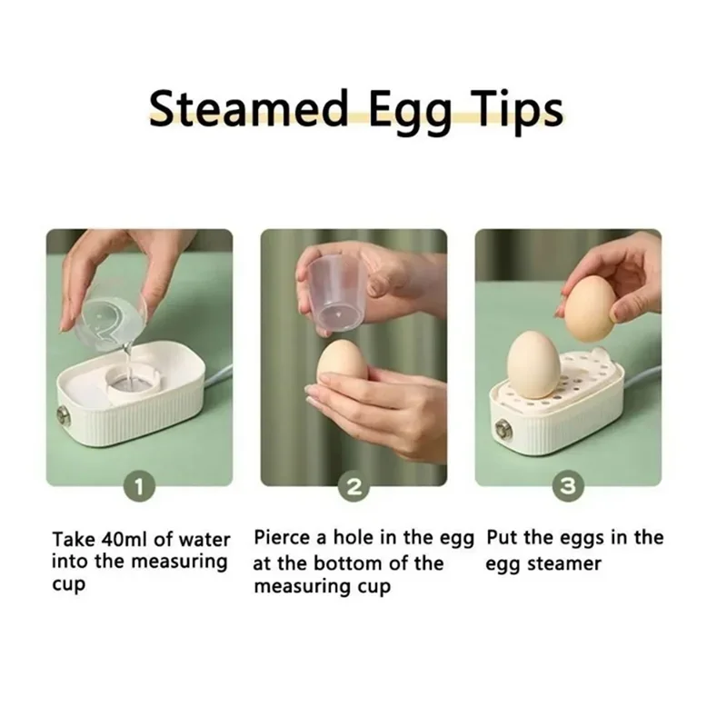 A78E-Electric Egg Boiler Automatic Cooker Rapid Egg Boiler Breakfast Machine Multi-Function Egg Cooker 2 Eggs EU Plug