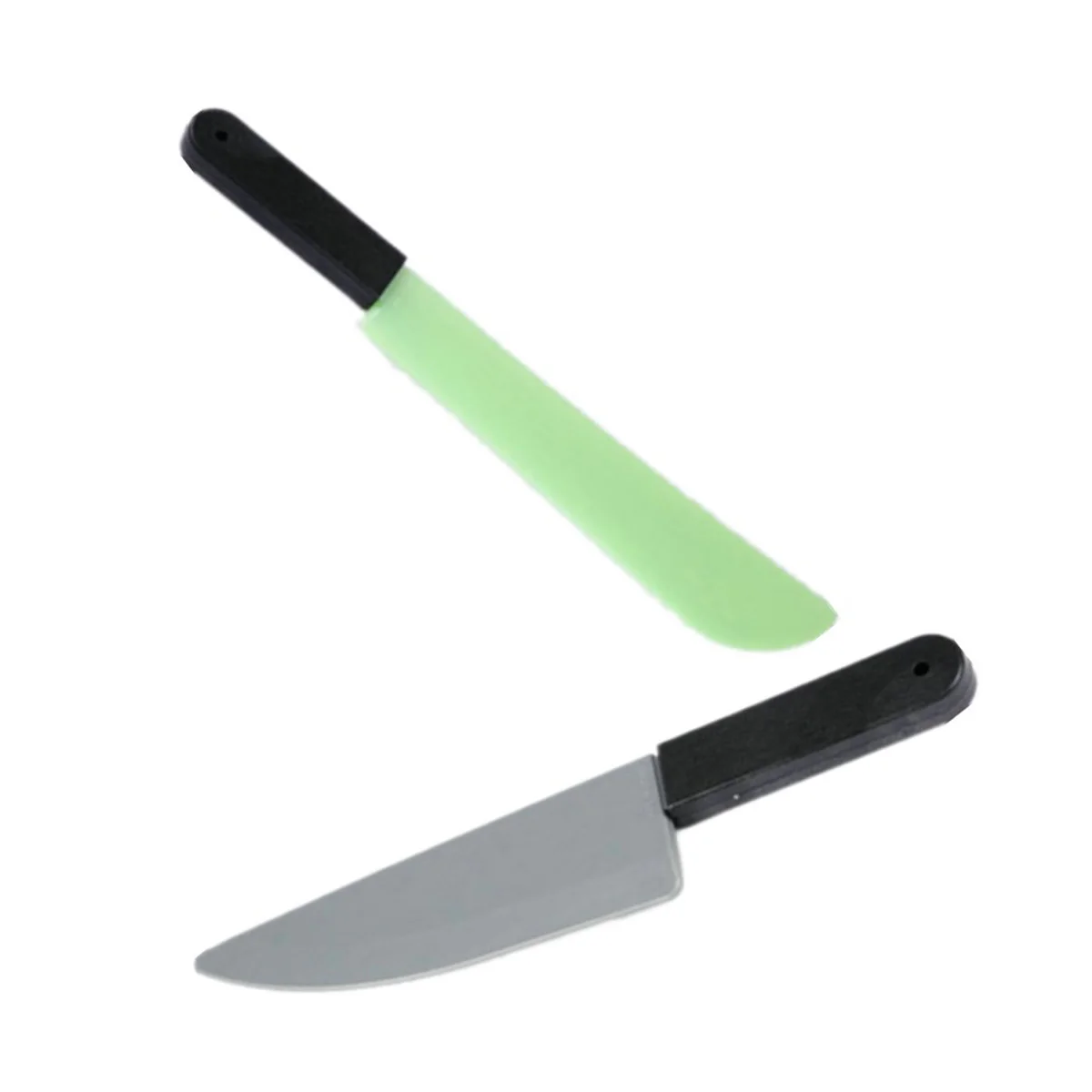 قاطع بلاستيكي مضيء طويل للهالوين باللون الأخضر الفاتح، دعامة رعب مريحة للأطفال والكبار، مستلزمات الحفلات التنكرية #1