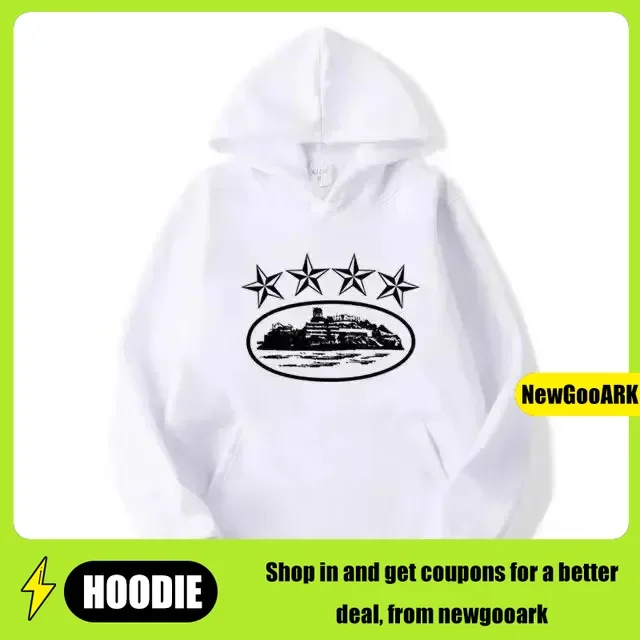 LE Trendy Brand Hooded Versatile Autumn and Winter Devil Prison Hoodie Female Student Hooded Top Loose Coat