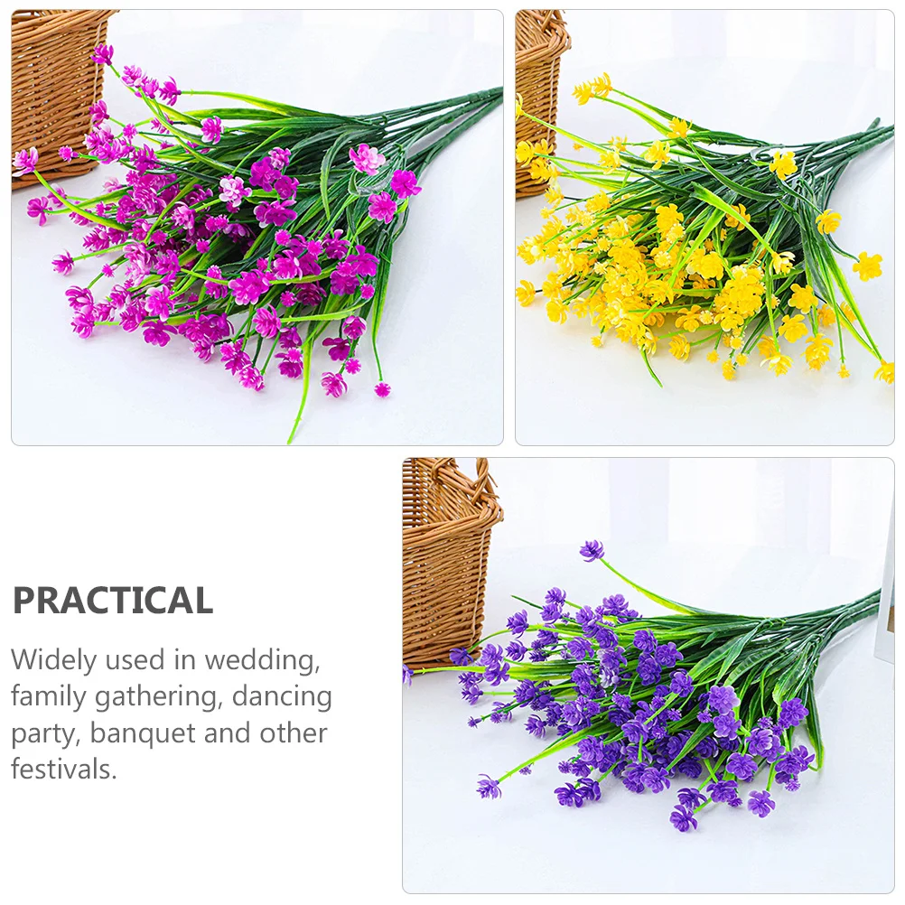 

5Pcs Simulation Flower Artificial Spring Grass Imitation Bouquets Realistic Visual Effects Wedding Family Party Decoration