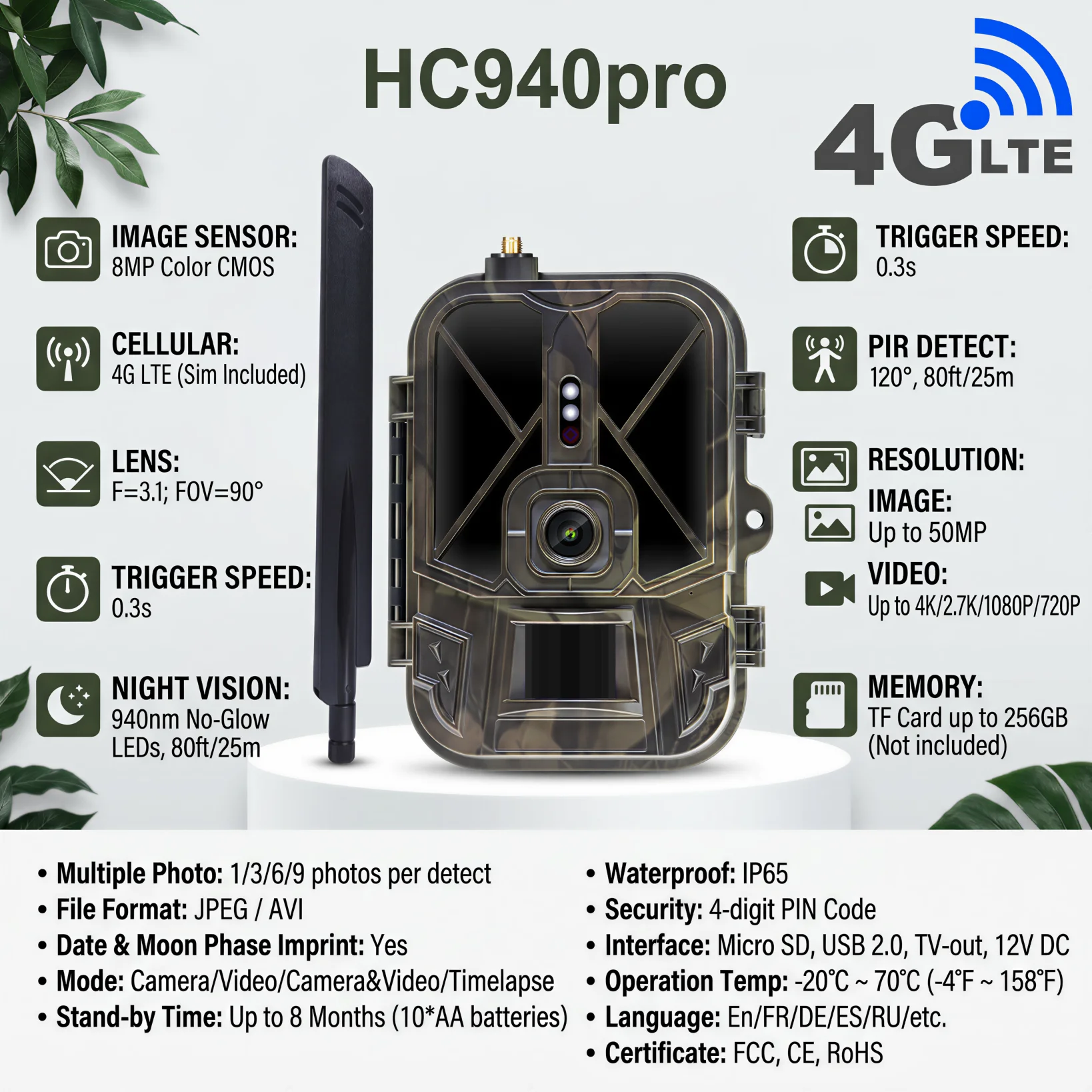 camara-de-caza-4g-4k-120mp-con-control-por-aplicacion-vision-nocturna-reconocimiento-de-vida-silvestre-bateria-de-litio-de-8000ma