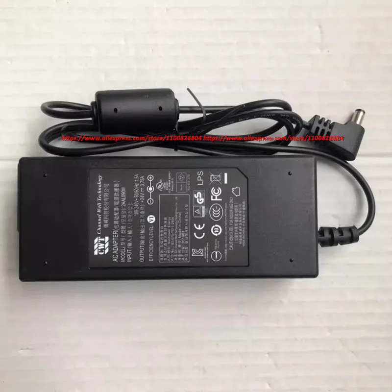 Genuine CWT 2AAL090M 24V 3.75A 90W 5.5*2.5mm AC Adapter Charger Power Supply Original