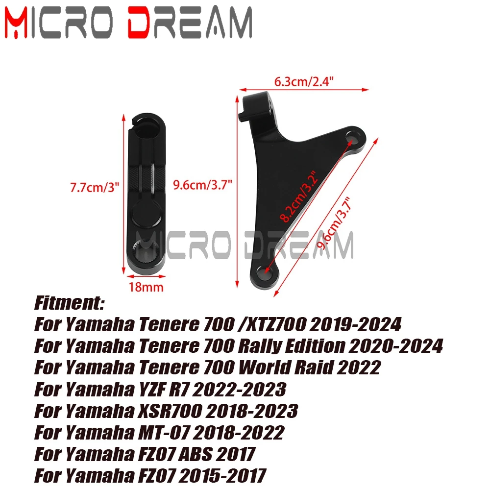 Clutch Arm Extension Clutch Lever Bracket For Yamaha Tenere 700 XTZ700 2019-2024 Tenere 700 World Raid XSR700 MT07 R7 2018-2023