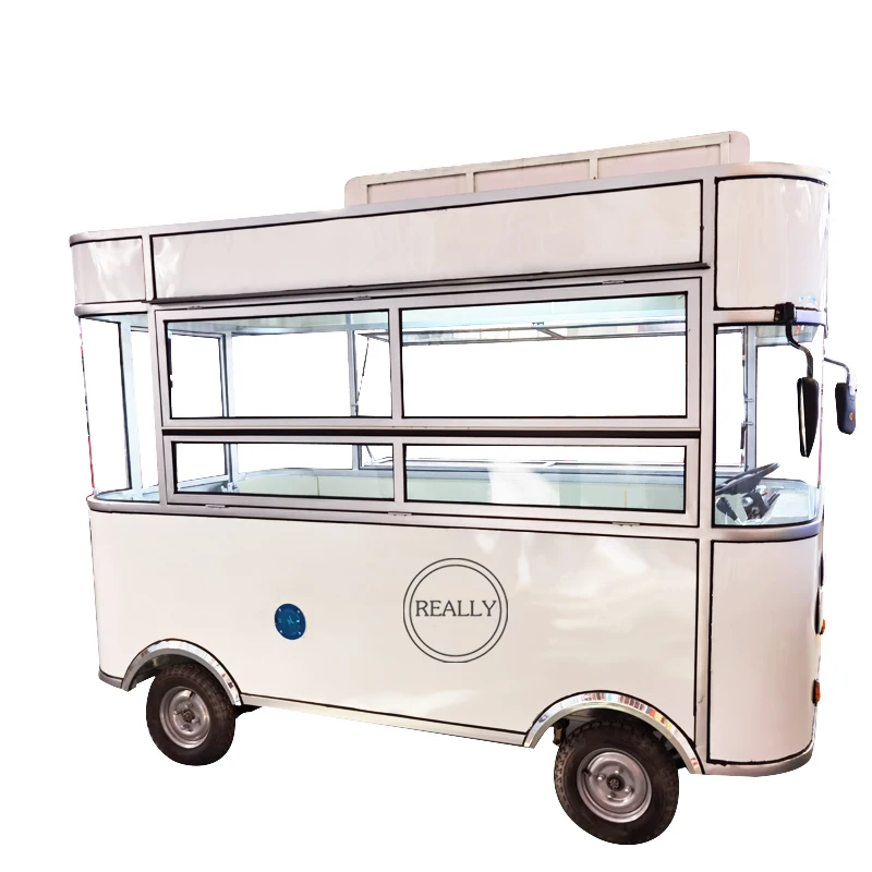 Electric Food Truck Mobile Kitchen With Logo And Color Fast Snack Coffee Hot Dog Bubble Tea Food Cart For Sale Customizable