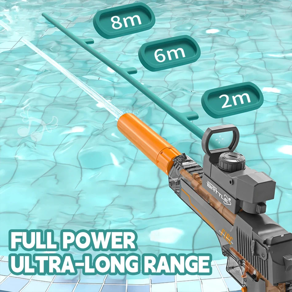 جديد مدفع المياه مسدس كهربائي لعبة اطلاق النار كامل التلقائي الصيف لعبة الشاطئ للأطفال الأطفال بنين بنات الكبار مسدس الاتحاد الأوروبي