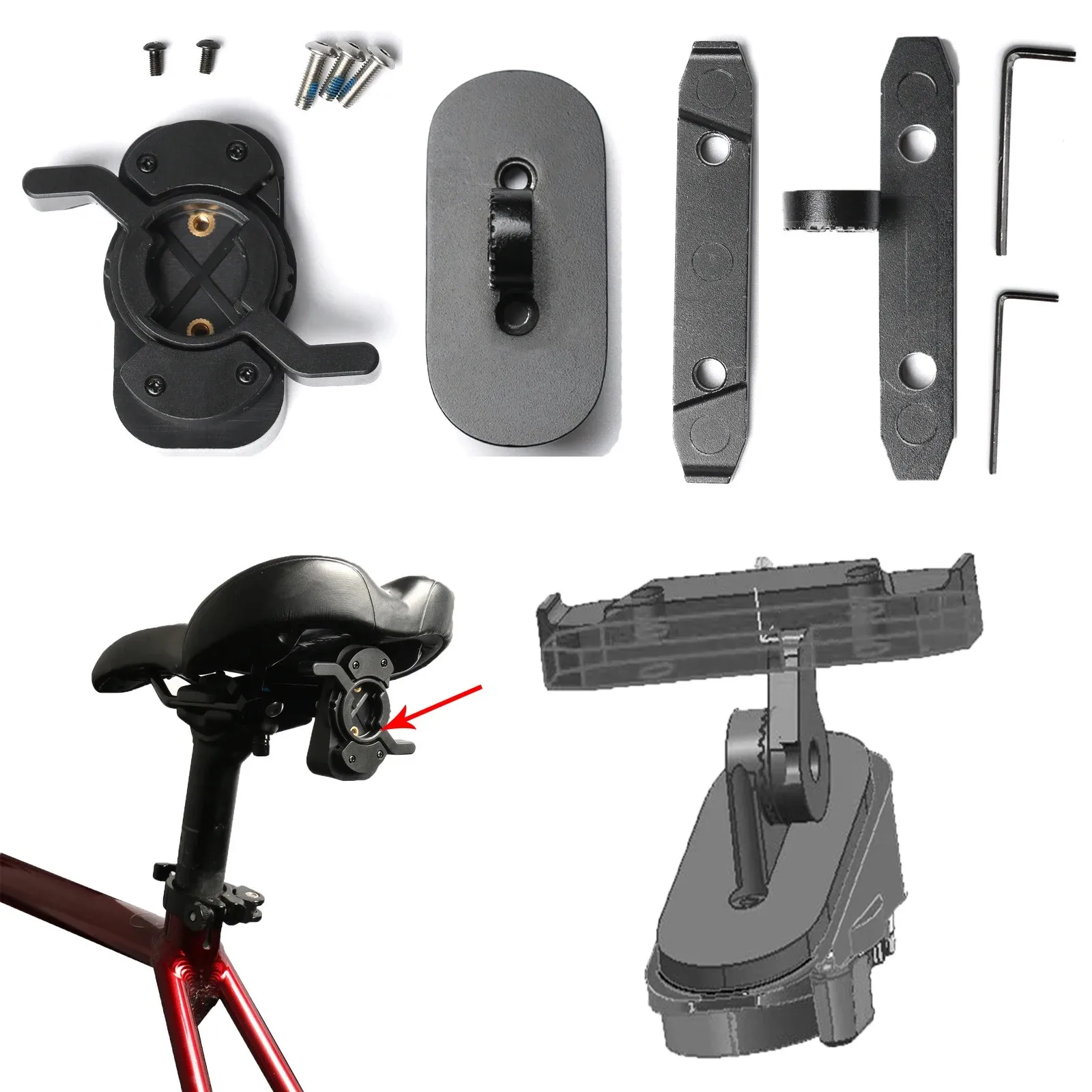 

For Garmin Varia RCT715 Rearview Radar Bicycle Saddle Bow Mount Bike Seat Support Bracket Rearview Radar Holder Taillight Parts