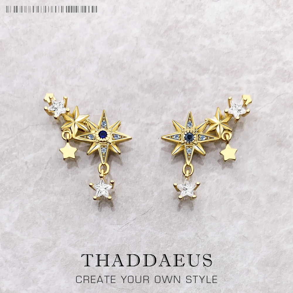 

Золотые серьги королевская Море Звезд, серьги для подъема ушей, подарок для женщин, новые богемные Изящные Ювелирные изделия из искусственн...