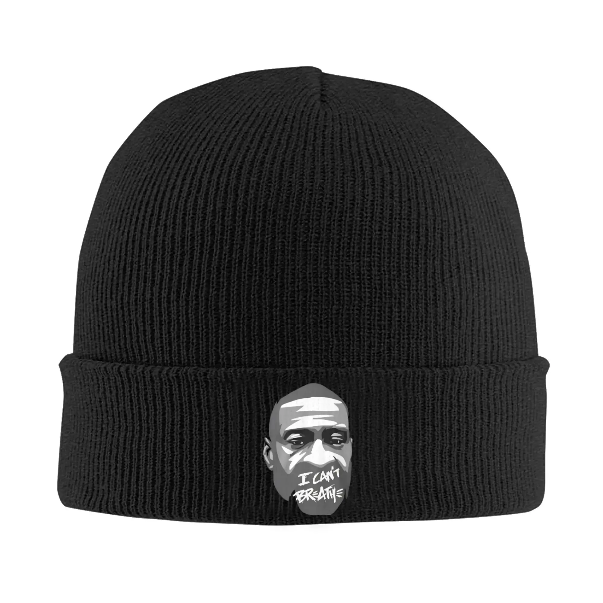 George Floyd face I can’t Breathe  Hats Autumn Winter Beanie Warm  Caps Men Women Acrylic Skullcap