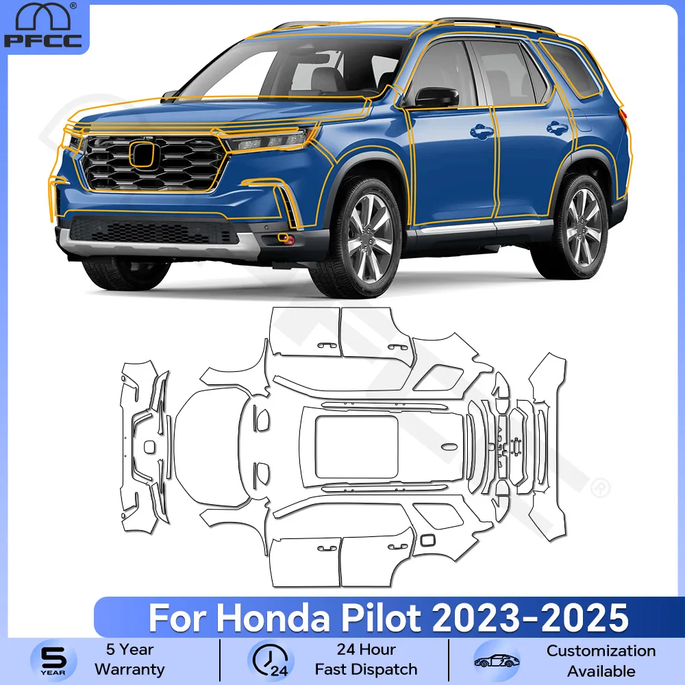 Car TPU PPF For Honda Pilot 2023 2024 2025 Full Car Precut Paint Protection Film Self-Healing Sticker Anti-UV Anti-Scratch Cover