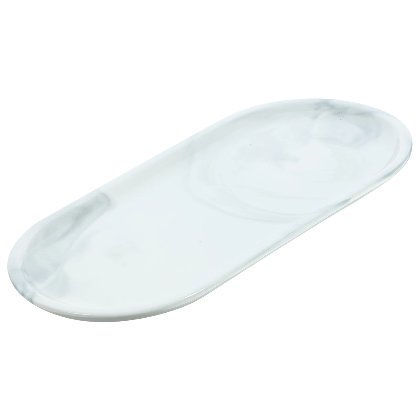 

1Pcs Marble Pattern Ceramic Bathroom Storage Tray White Decorative Plate for Towels Soap Jewelry Home Use