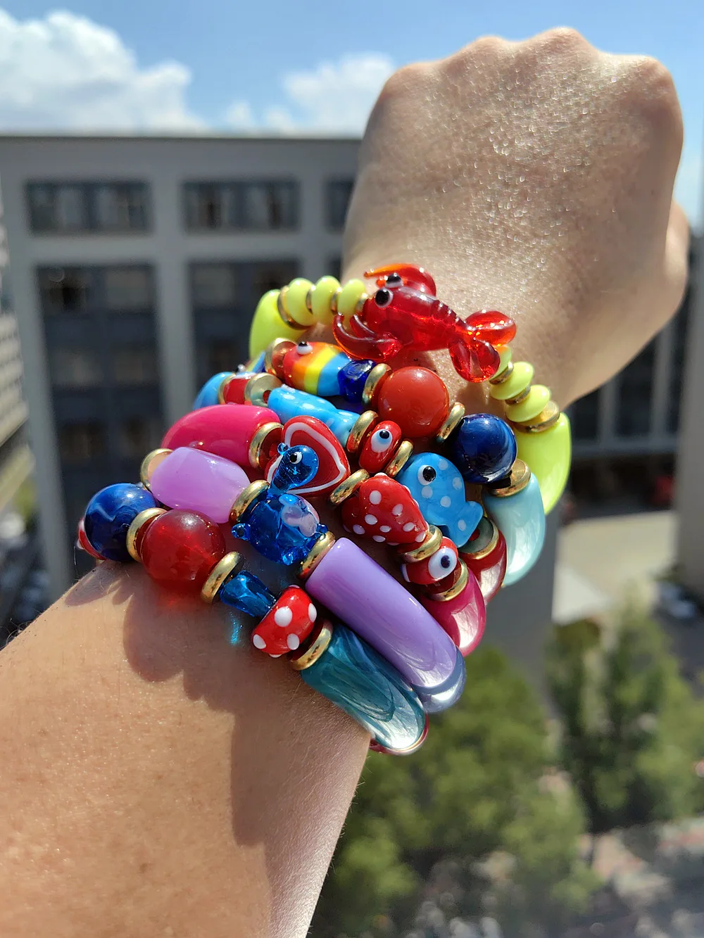 Boho Colorful Acrylic Bamboo Marine Animals Beads Bracelets Bangles for Women Geometric Charm Bracelet 2026 New Fashion Jewelry