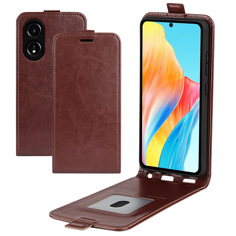 Vertical Flip Leather Full Cover For OPPO A58 A78 4G Case Up And Down Wallet Card Slots Phone Bag For Oppo A98 A1 Pro A96 A76