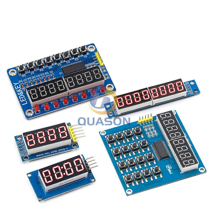 デジタルledディスプレイモジュール,tm1637,4ビット/tm1638/74hc595,7セグメント,0.36インチ,時計,赤極管,4つのシリアルドライバー