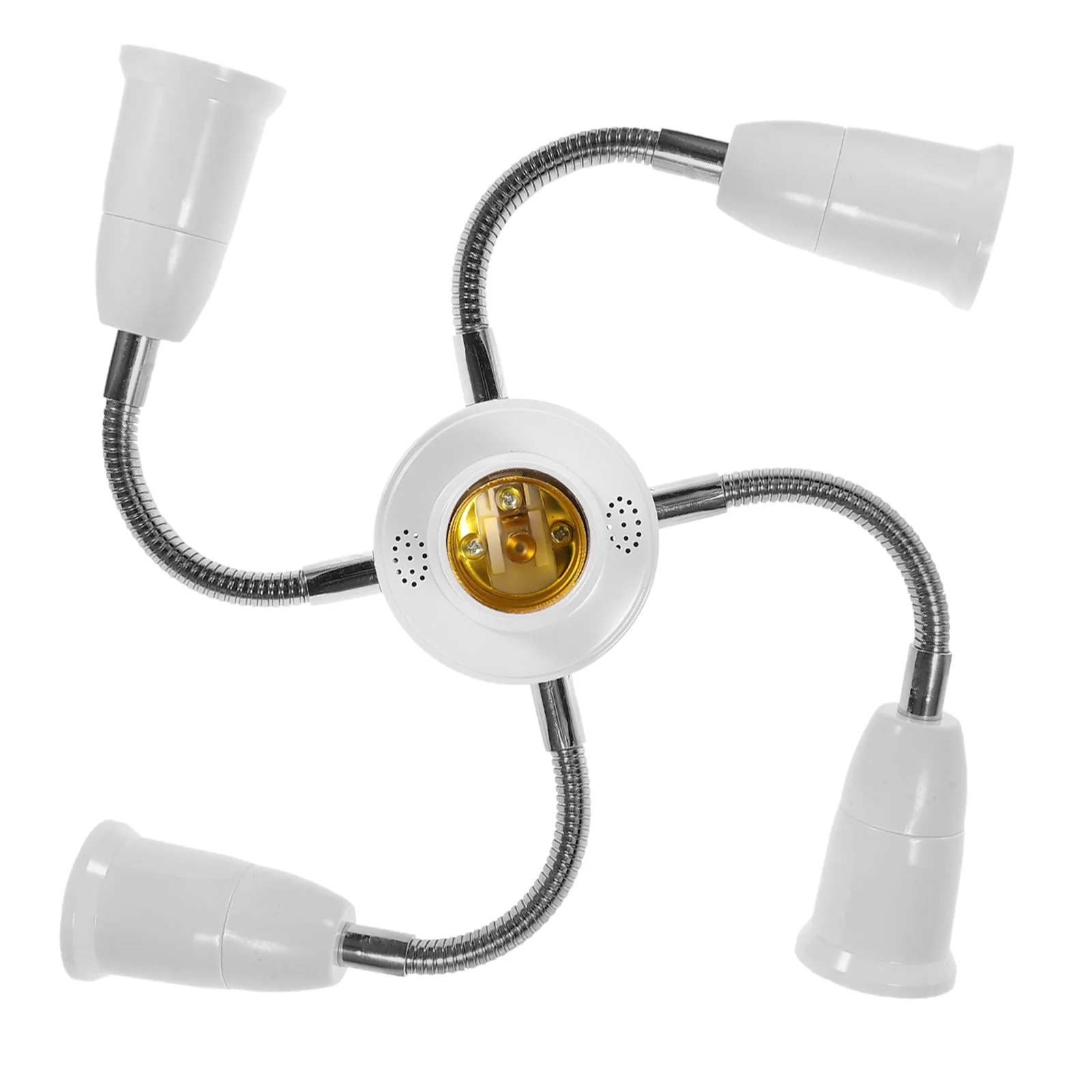 E27 to E27 Five-Heads Light Socket Adapter Plastic Rotatable Multi-Head Lamp Holder Adjustable Lighting Fixture for Home Office