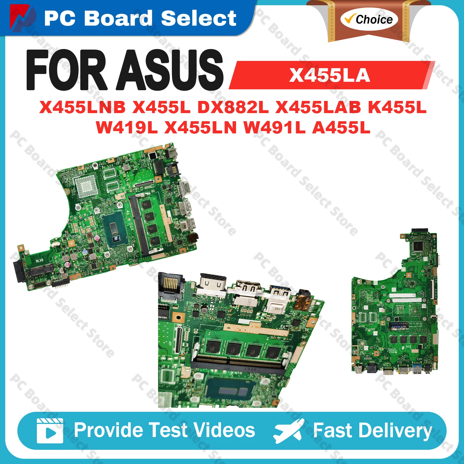 X455LA Laptop Motherboard For ASUS A455L W419L K455L X454L X455LN X455LJ X455LF X455L X455LD Mainboard With i3 i5 i7 RAM-2G/4G