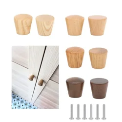 6Pcs 옷장 손잡이 나무 캐비닛 원추형 핸들 도어 서랍은 단일 구멍 라운드 주방 가구 손잡이 하드웨어를 당깁니다