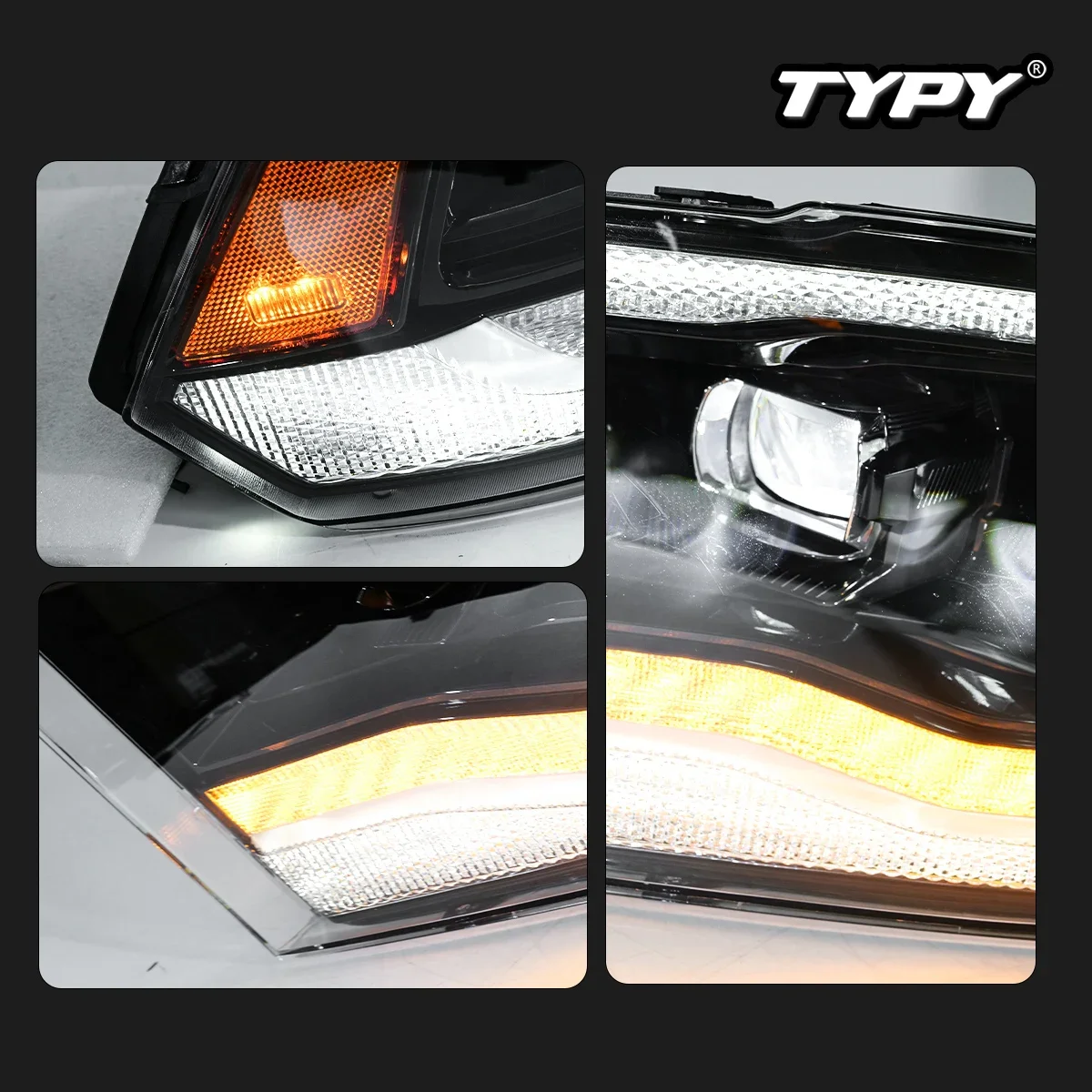 

TYPY Новый светодиодный фар, обновленный, модифицированный для фар Dodge RAM 1500 2009-2018, фар с динамическим сигналом, автоаксессуары