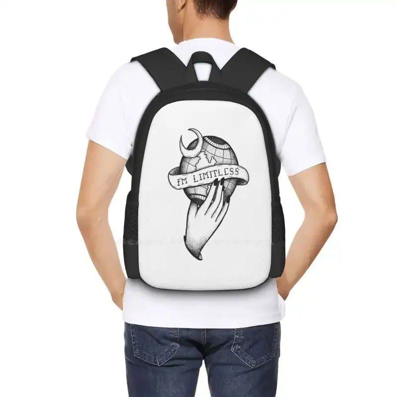 I'M Limitless-mochila escolar de moda, bolso de noche, Pop, Punk, música espiritual, Gwen Mcdougall, gran oferta