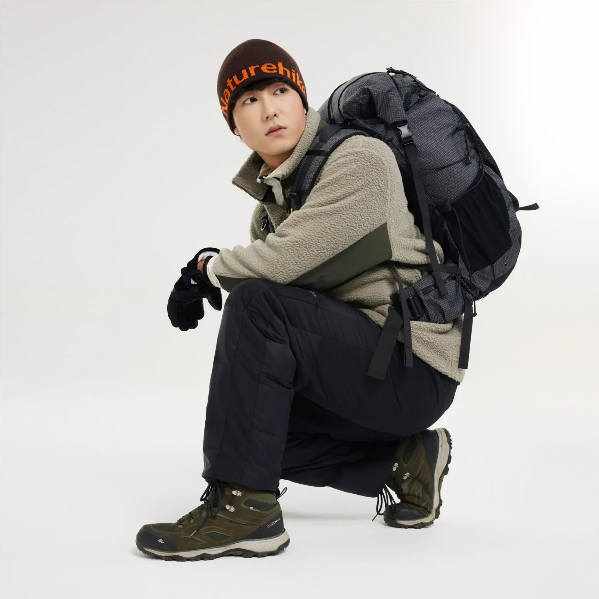 Naturehike DW-280 Warm Keeping Duck Down Hiking Pants Outdoor Winter Camp Durable Splash-proof 20D Nylon Trousers CNK2550FS011