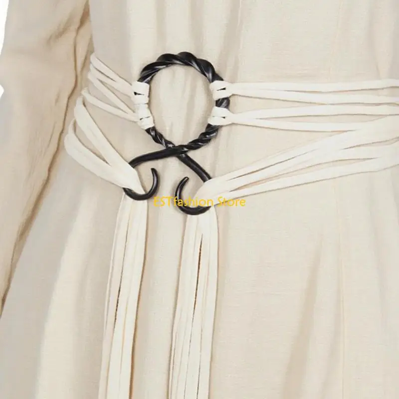 y5gc-中世スタイル-pu-ベルトとスレッドデザイン金属フックバックルロールプレイイベントや仮面舞踏会の衣装ドレスアップ