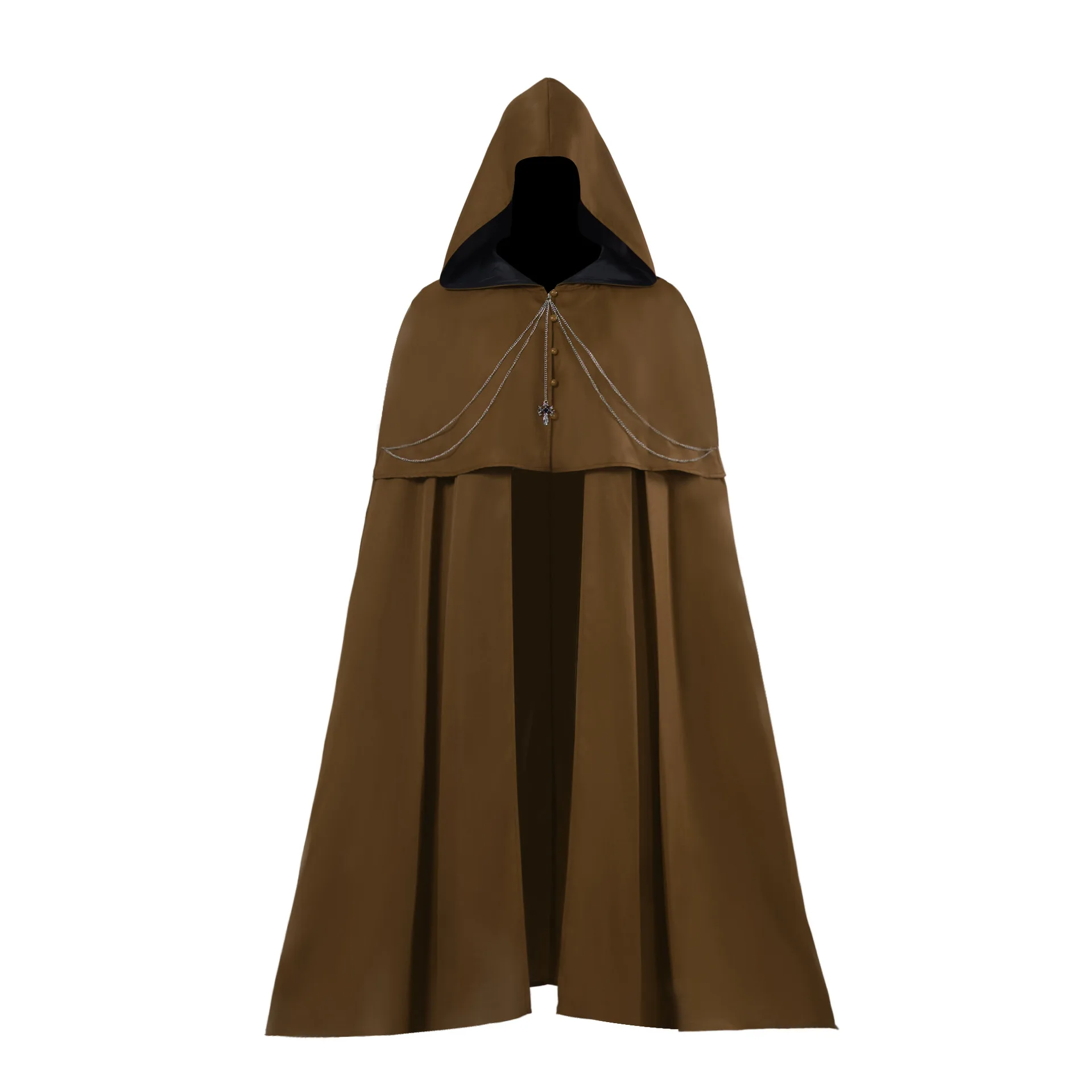 Middeleeuwse kleding mantel Cape gewaad Steampunk kostuum gotische kap outfit mannen dood vampier Dark Knight Warrior cosplay voor volwassenen