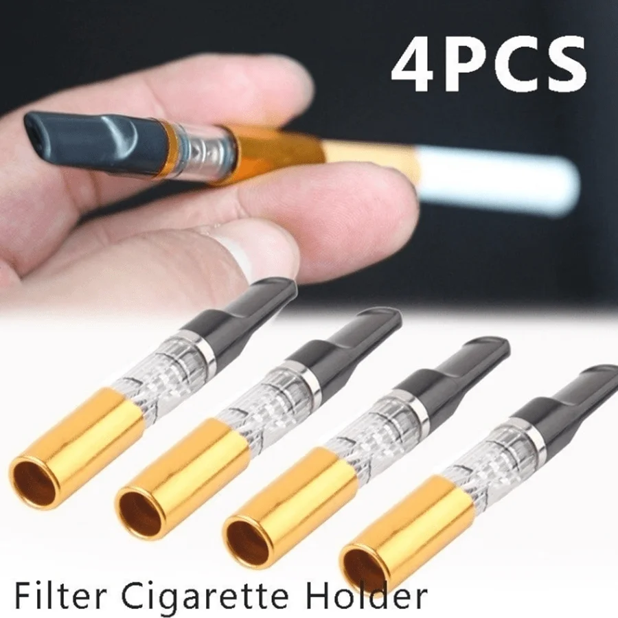 4-Pack Washable Reusable Dual-Layer Smoke Purification Lung-Cleansing Male Cigarette Filters