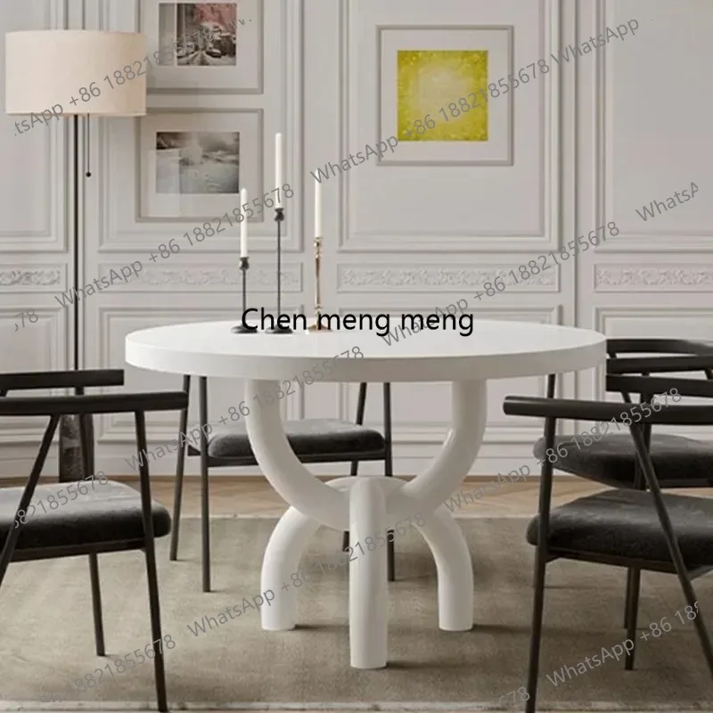 lhy 26 new ZqItalian Round Table Nordic Dining Table, Living Room Round Table, Bed and Breakfast Model Roomss 26