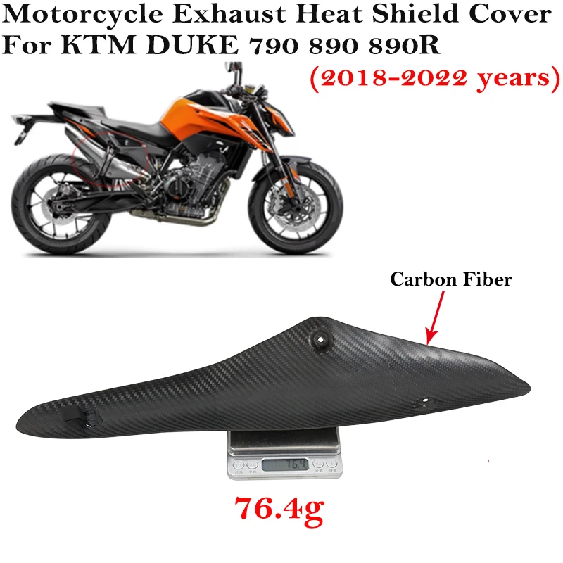 Full Carbon Fiber For KTM DUKE 790 890 Super Motorcycle Exhaust Original Escape Systems Accessory 100% 3K Heat Shield Cover Guar