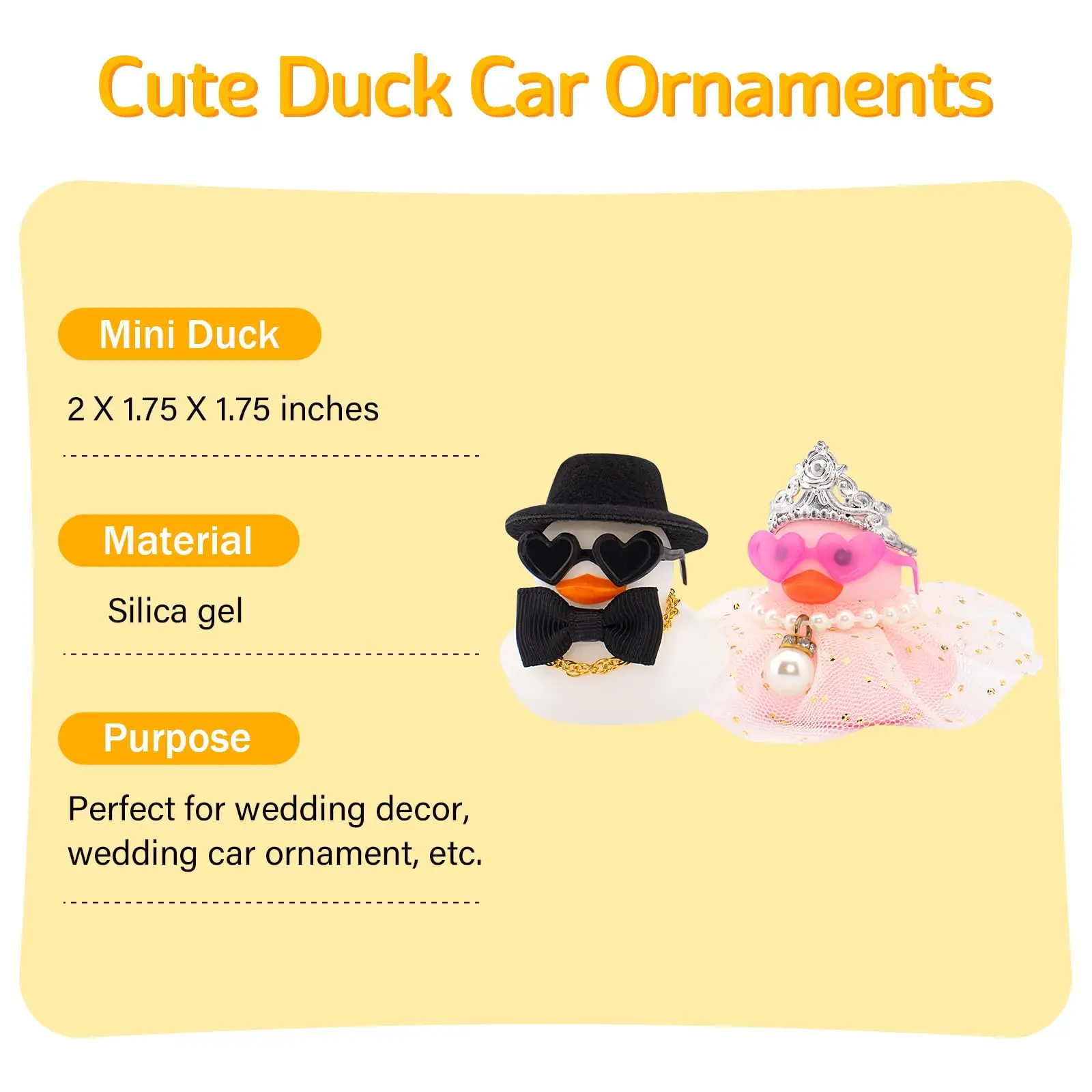 2 Set Wedding Rubber DucksBride Groom Duckies Marriage Rubber DuckMini Couple Ducky for Ceremony Gift