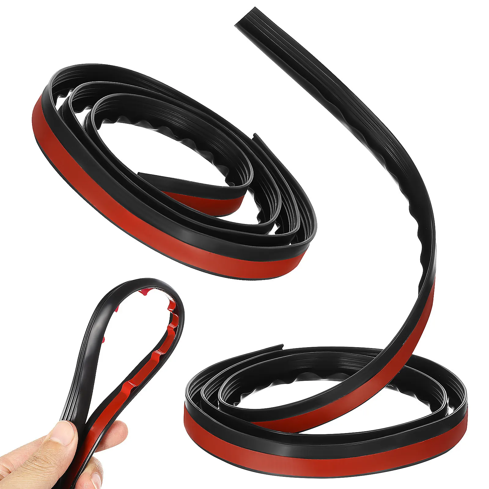 2 Rolls Rubber Automotive Weather Stripping Door Seal Strip for Car Windows Frames Windshield Edge Sealing Rain Noise Wind Proof