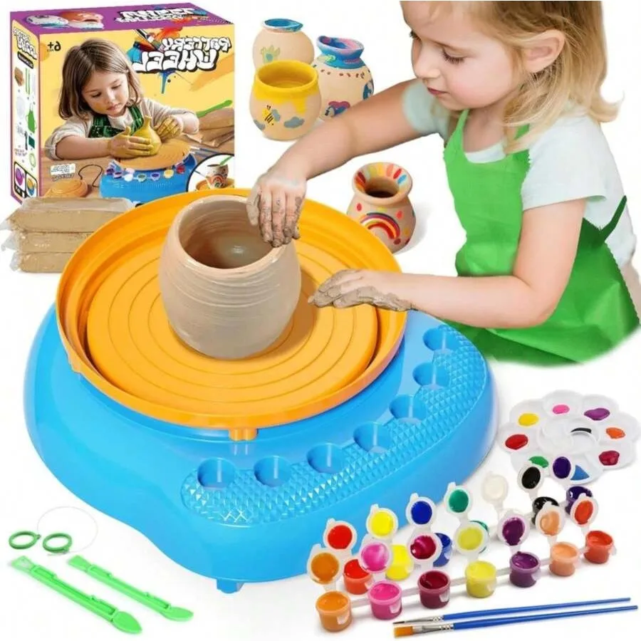 

Vinkp Pottery Wheel For - Complete Pottery Painting Kit Arts And Crafts For Ages 8-12 With DIY Clay Art Supplies For Girls Boys