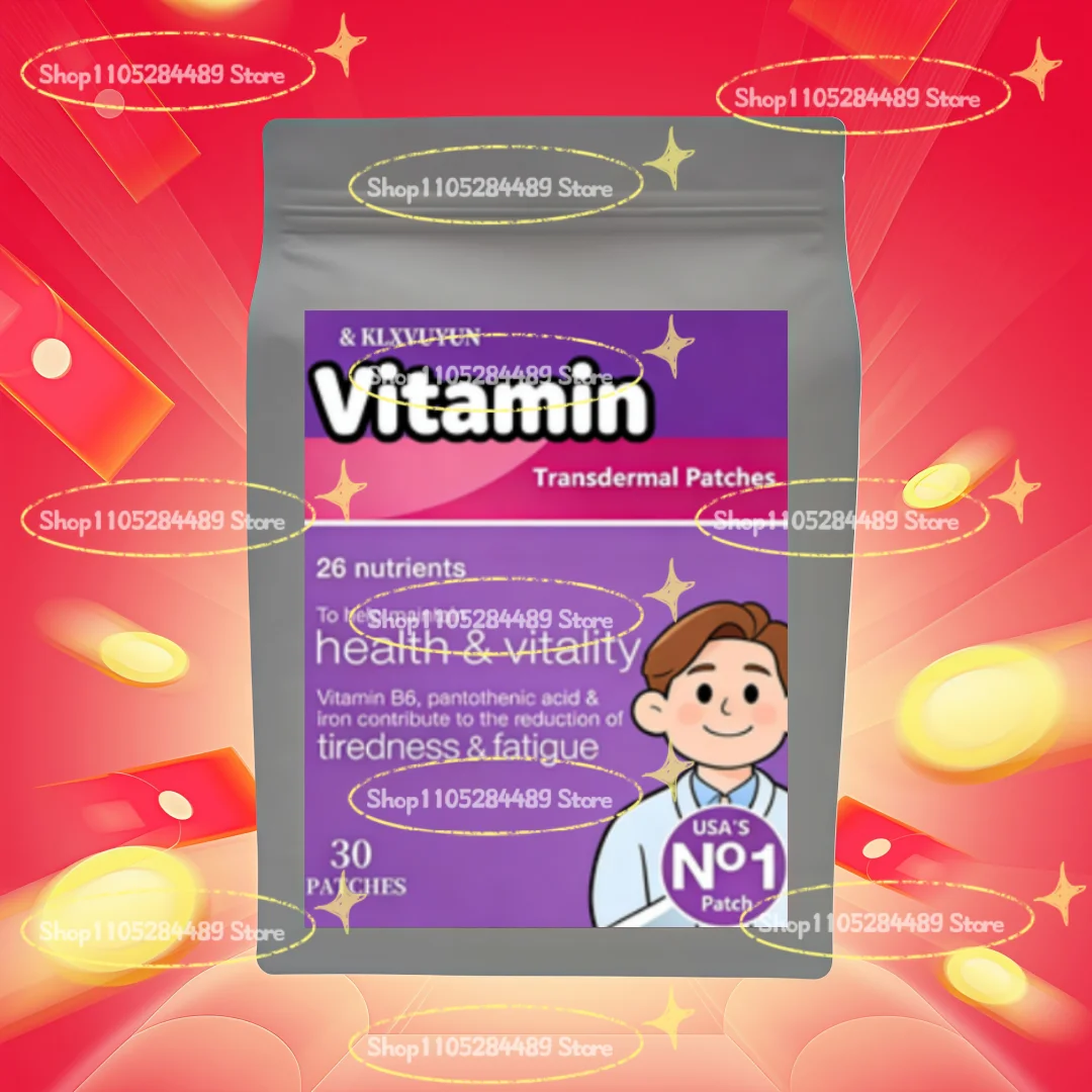 26 Patchs Transdermiques Nutritifs : Vitamine B6, Acide Pantothénique et Fer – Contribuent à Réduire la Fatigue et la Tension