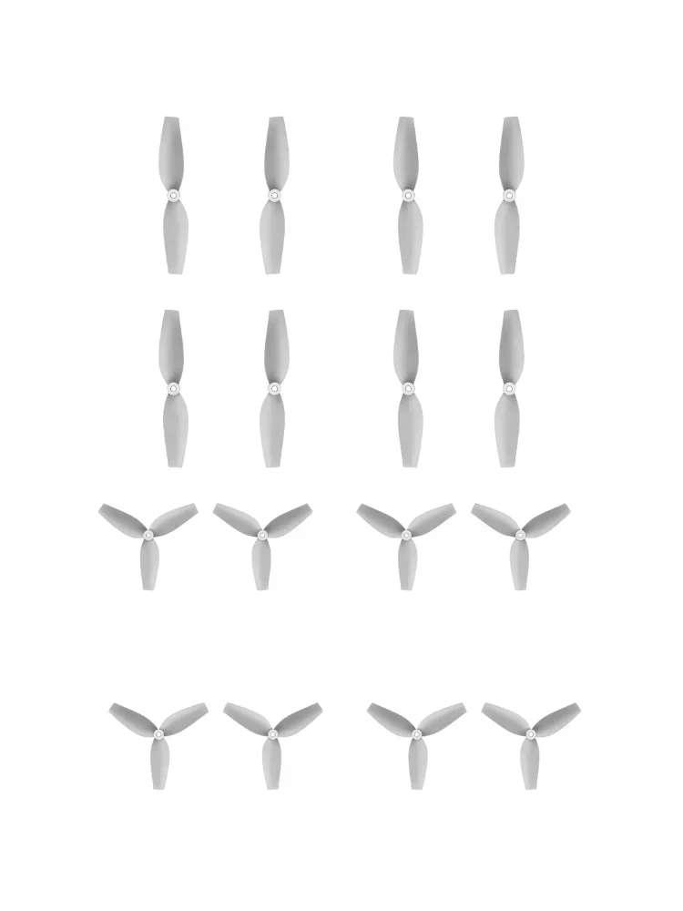 ใบพัดไมโคร FPV ของฟลายวู ฮีคิว - 40 มม. (X2/X3), แกน 1.5 มม., 2/3 ใบพัด (8 ชิ้น, สีเทา)