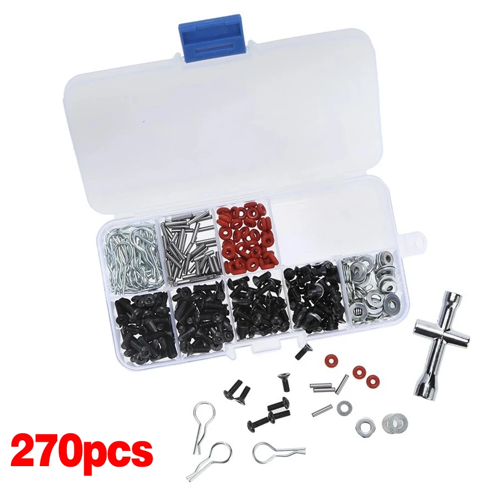 

Repair Tool and Screws Box Set 270pcs/Set for 1/10 RC Car HSP Traxxas Axial SCX10 TT01 TT02 Tamiya Include Hexagon Wrench Parts