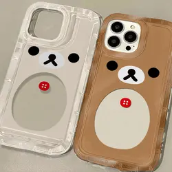 Fashion Cute Cartoon Rilakkuma Bear Clear Case for Samsung Galaxy S10 S20 S20 S21 S21 S22 S23 S24 S25 Ultra Plus 5G Airbag Cover