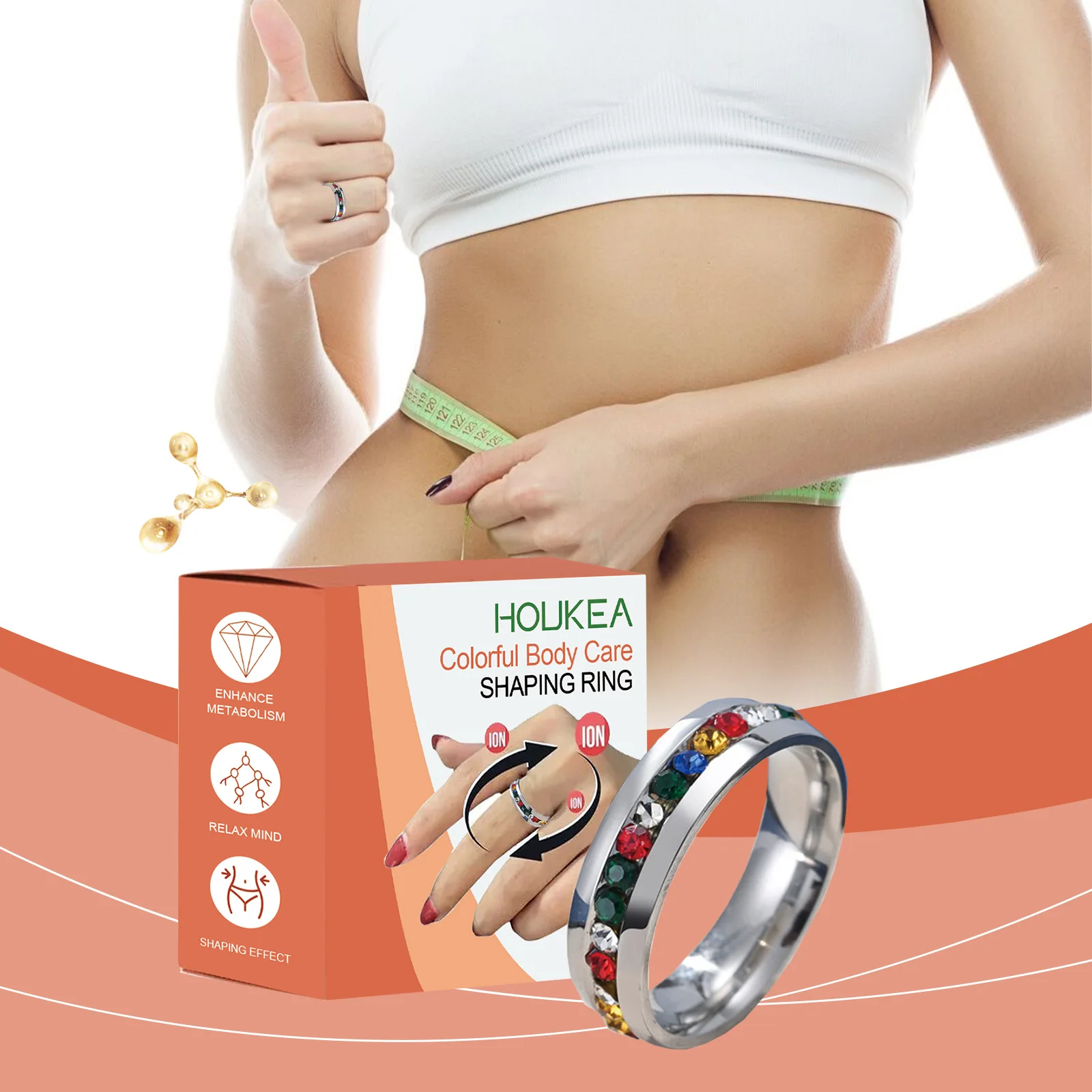 

Weight Loss Ring Burning Fat Fitness Slimming Body Abdomen Waist Tummy Control Shaper Promote Blood Circulation Health Care Tool