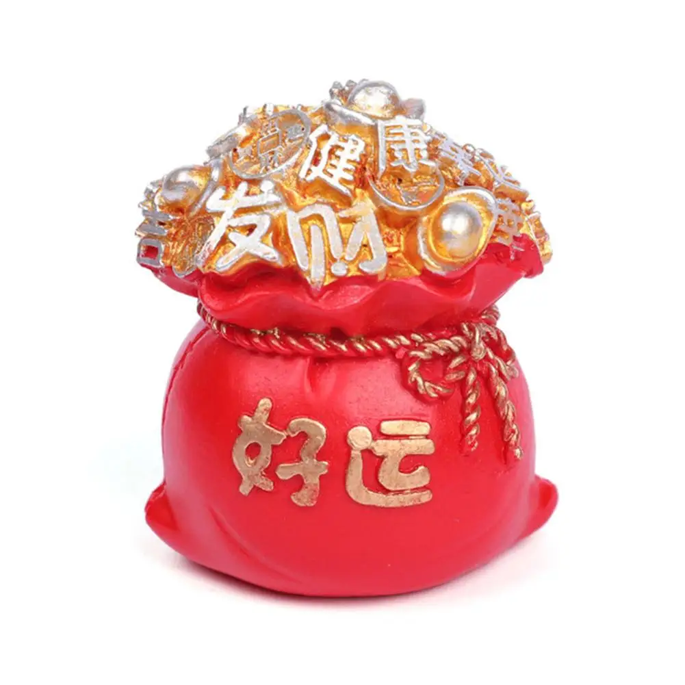 Bolsa de dinero de resina para Festival de Primavera, adornos decorativos para pastel, decoración del hogar, buena bendición, mesa, suerte, H5p2