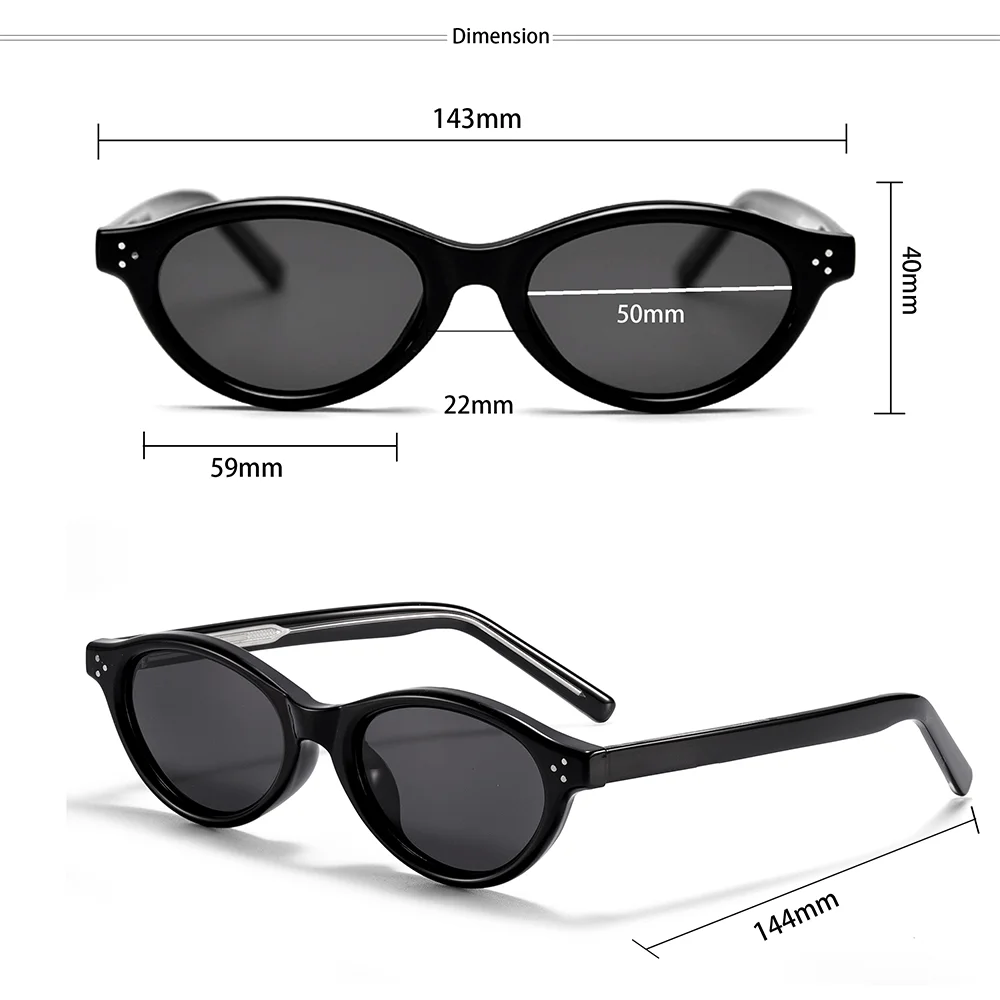 CATERSIDE Neue Modische Polarisierte Sonnenbrille für Herren, Tr-90 Ovale Sonnenbrille für Damen, Outdoor- und Reisebrille im Cat-Eye-Stil, UV400-Schutz – Detail 2