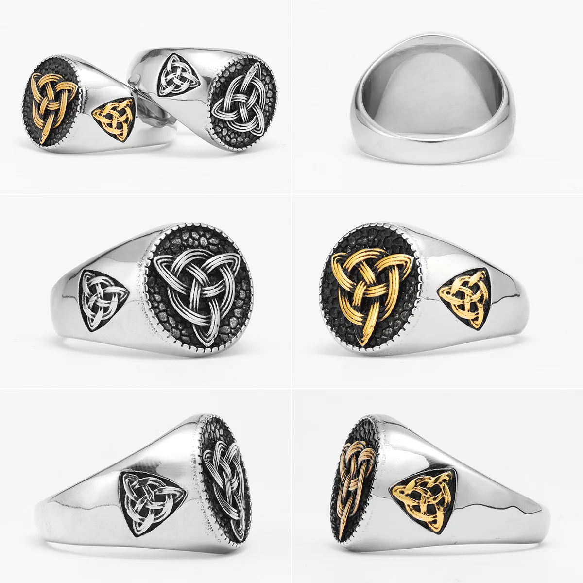 Viking Celtic Knot Stainless Steel Men Rings Punk New In For Male Women Fashion Jewelry Creativity Gift Wholesale Dropshiping