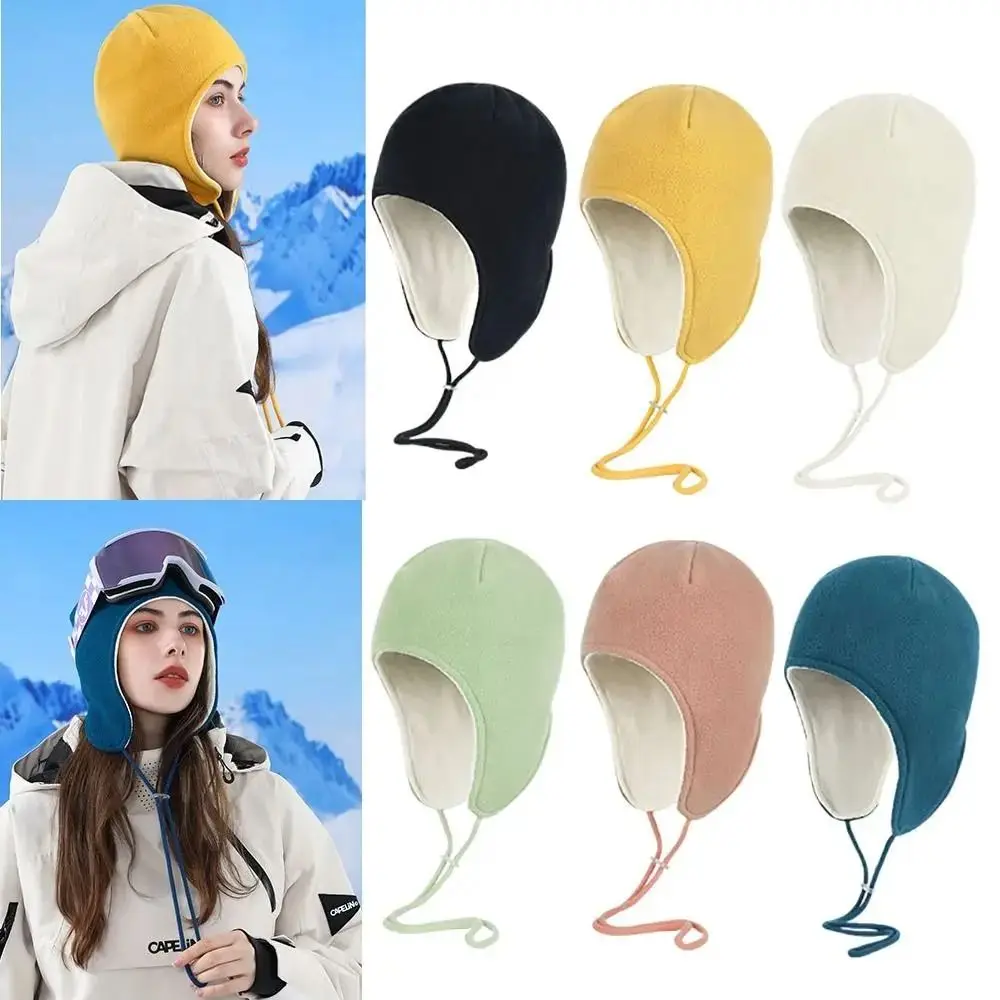 Soft Windproof Cycling Hat Ear Protection Warm Sports Hat Double-layer Pullover Cap Fleece Hat Outdoor