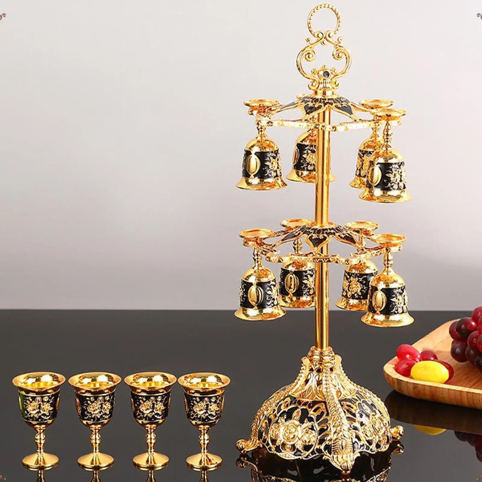 

Goblet with Stand Holder Set Tabletop Stemware Rack Sturdy Novelty Cocktail Cup Tree Drinking Vessel for Wine Tasting Decor