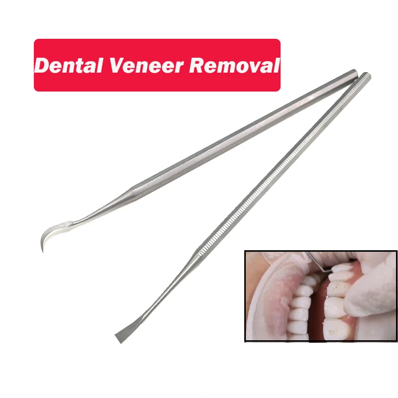 

Dental Veneer Removal Tool Stainless Steel Porcelain Teeth Moulds Veneer Removal Dental Tools Sharp/Flat Tips